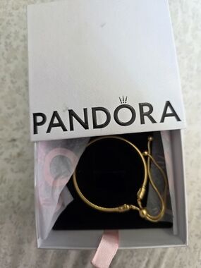 Pandora Gold-Tone Adjustable Snake Chain Bracelet
